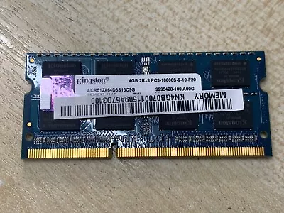 Kingston 4GB DDR3 Laptop Memory PC3-10600 1333Mhz RAM SODIMM ACR512X64D3S13C9G • £6.90