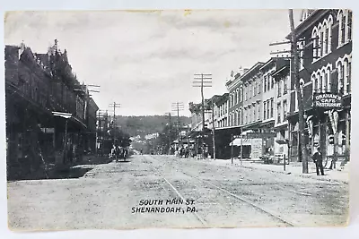 Shenandoah PA Grahams Cafe South Main Street View Antique Postcard • $20.99