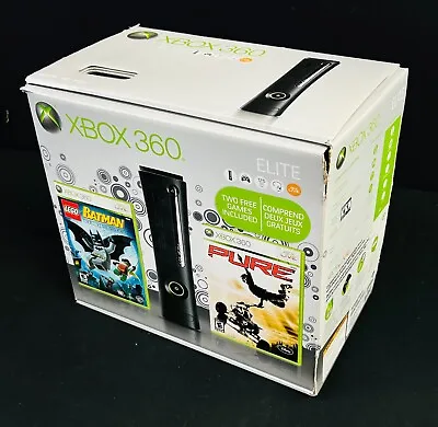 Microsoft Xbox 360 Elite (120GB) Console W/ Pure/Lego Batman Dual Disc Game CIB • $116.31