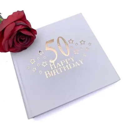50th Birthday Photo Album For 50 X 6 By 4 Photos Rose Gold Print • £14.99