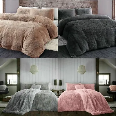 £28.49 • Buy Teddy Bear Fleece Long Fur Pile Cuddles Hug Snug Duvet Pillow Cover Warm Bedding