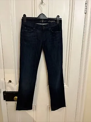 7 For All Mankind Jeans W26 L29 Dark Denim Straight Leg • £14.99
