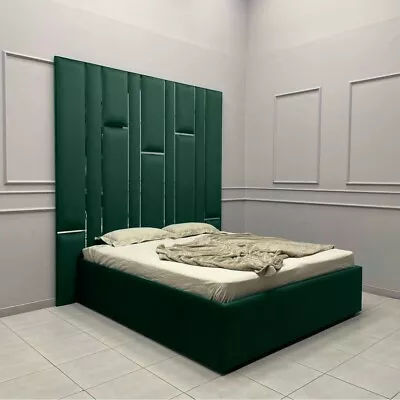 £1299.99 • Buy High Headboard Matrix Bed Frame Silver Mirror Finish Double King Size Superking