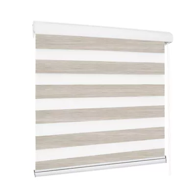 Marlow Blackout Zebra Roller Blind Curtains Double Window Sunshade 210x210 White • $138.09