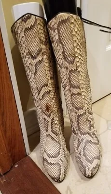 Vero Cuoio Tall Boots Snake Skin 35 1/2 • $49.99