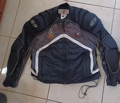 Joe Rocket Black Padded Armor Motorcycle Jacket Men’s Size XL W/Goldwing Patches • $49.99