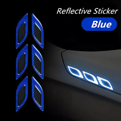 6X Car Reflective Warn Strip Tape Bumper Safety Stickers Decal Accessories Blue  • $5.59