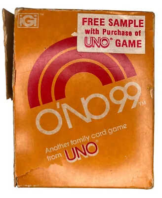 Vintage 1980 O’NO 99 Card Game International Games Makers Of UNO Complete • $6.95