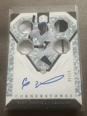 2019 Panini Cornerstones ELOY JIMENEZ Quad Rookie Jersey Patch Auto RPA /49 C167 • $30