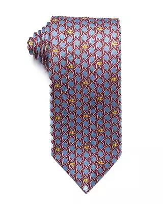 Dunhill London $215 New Red Blue Yellow Animal Print Silk Tie 3.2” Made In Italy • $41.21