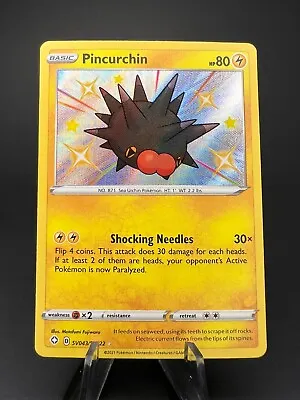 $4.95 • Buy Pincurchin SV043/SV122 Shining Fates Shiny Holo Rare Pokemon Card Near Mint F388