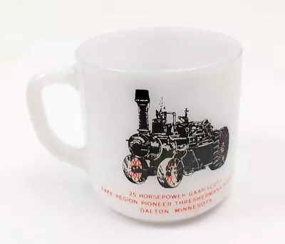 Vintage Federal Milk Glass Mug Gaar Scott Steam Engine Dalton Minnestoa Thresher • $29.95