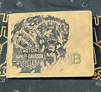 Harley Davidson Custom Made Leather Wallet • $17