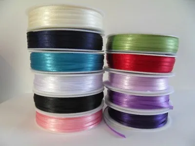 £1.45 • Buy 3m Length Of Satin Ribbon 3-4mm Wide - Choice Of Colours 