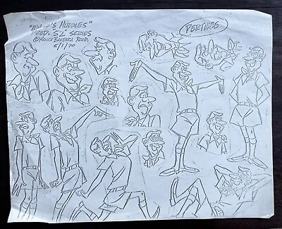 GAY PERTWEE Model Sheet FOOTBALL CARTOON SHOW 1970 HANNA BARBERA Where's Huddles • $16.92