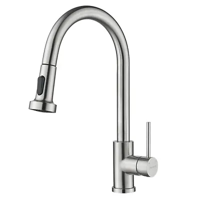 Decaura Kitchen Mixer Tap Pull Out Brushed Nickel 360° Swivel 2-Mode Spray • $79.99