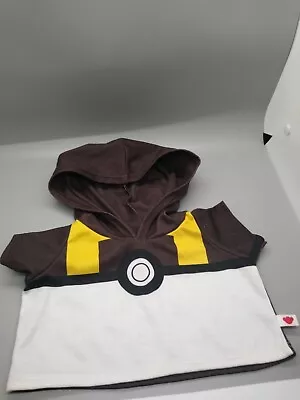 Build Bear Pokémon Ball Hoodie Brown White Yellow New • $8.50