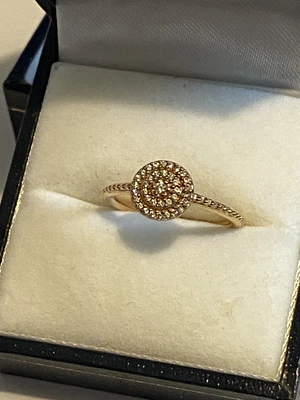 $45 • Buy Authentic Pandora Elegant CZ Sparkle Rose Gold Over Sterling Silver Ring 48 NEW