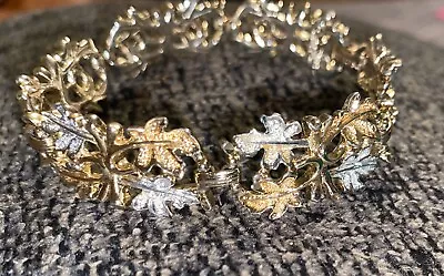 Vintage Sarah Coventry Gold/Silver Tone Leaf Bracelet • $15