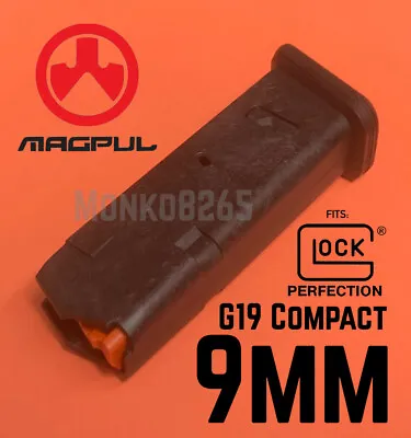 MAGPUL MAG907-BLK MAGAZINE 9mm 10 Round Black For GLOCK G19 19  • $14.88