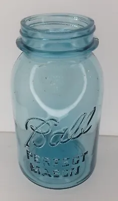 $14 • Buy Ball Perfect Mason 1 Quart Blue Glass Canning Jar