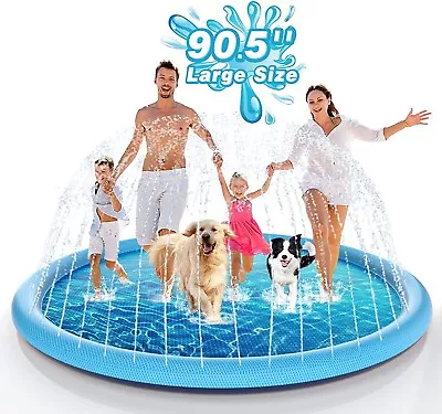 Splash Pad 90.5 Extra Large Thicker Sprinkler Play Mat Kids & Dogs Wading Pool • $43.99