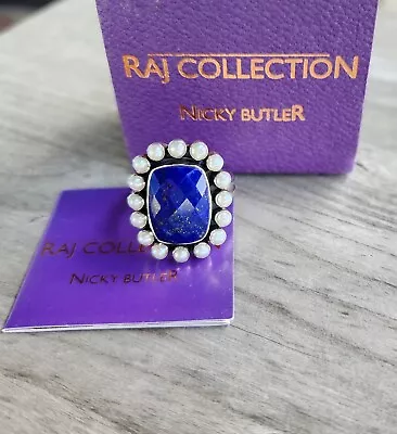 Nicky Butler RAJ Lapis Lazuli Pearl 925 Sterling Silver Sz 12 Designer Ring NIB • $119.99