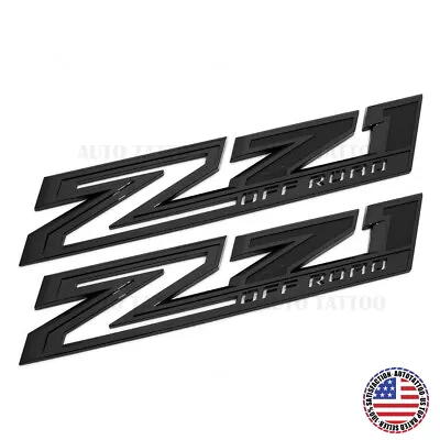 2pcs Chevy 19-21 Silverado Z71 Off Road Fender Letter Emblem Badge Gloss Black • $39.99