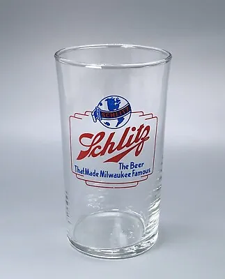 Schlitz Beer Shell Glass / Vtg Tavern Barware Advertising / Man Cave Bar Decor • $5.99