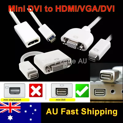 $11.31 • Buy Mini DVI To HDMI/VGA/DVI Adapter Converter Cable For IMac MacBook Mac Mini