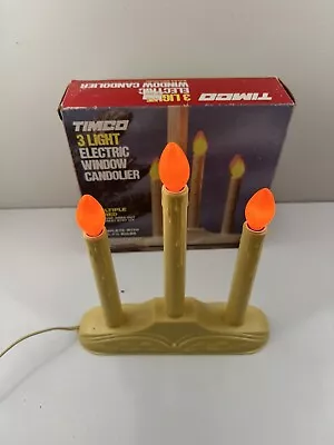 Vintage Timco 3 Light Candelabra Christmas Candle Window Candolier Electric • $15.45