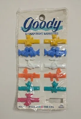 Vntg Goody Snap Tight Barrettes Childrens USA 1989 NOS Animals 12 Pack (Only 11) • $19.99