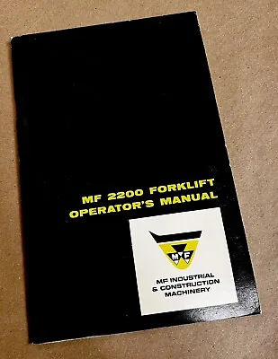 Massey Ferguson Mf 2200 Forklift Operators Manual Owners Book Maintenance • $23.97