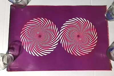 Vintage 1960’s Blacklight Poster - Psychedelic Swirls • $15.50