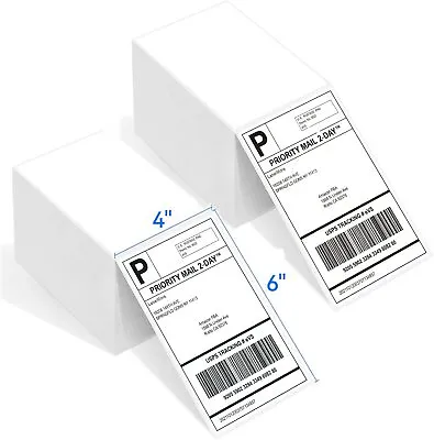 500-5000 4x6 Fanfold Direct Thermal Shipping Labels For Zebra Rollo Printers • $20.58