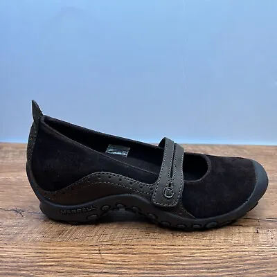 Merrell Plaza Bandeau Espresso Suede Mary Jane Women's Slip On Shoes Size 6.5 • $29.95