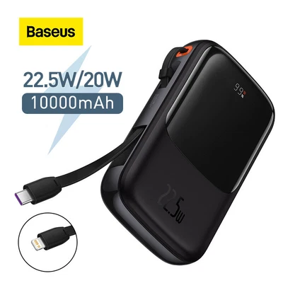 $40.49 • Buy Baseus 22.5W Mini Fast Charger Power Bank 10000 MAh With Cables External Battery