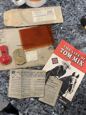 $21.30 • Buy 1941 Ralston Cereal Premium Tom Mix  Decoder Badge Whistle And Booklet Amazing