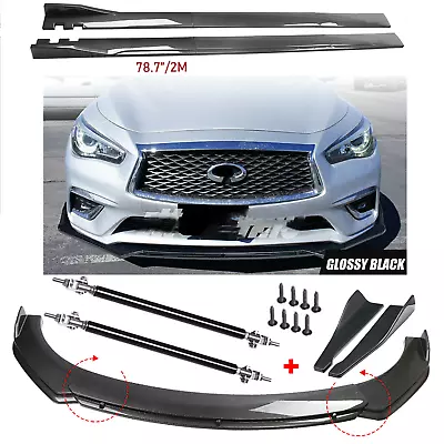 For Infiniti G35 G37 Carbon Fiber Front Bumper Rear Splitter Spoiler Side Skirt • $169.99