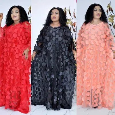 African Women Dress Dashiki Dubai Abaya Moroccan Kaftan Muslim Oversize Gown New • $35.96