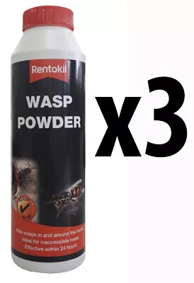 3 X Rentokil Wasp & Nest Killer Powder Effective Within 24 Hours 300g • £25.84