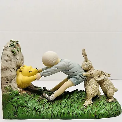 Vintage Classic Pooh Winnie The Pooh & Christopher Robin Bookends Stuck In Hole • $29.97