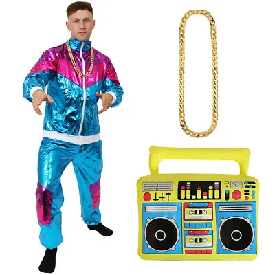 Shell Suit Costume 80's Chav Chain Scouse 1980's Track Suit Stag Do Fancy Dress  • £19.99