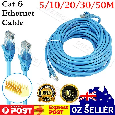 Cat6 Network Cable Up To 50m Cat6 Network Ethernet Lan Cables 100M/1000Mbps VIC • $7.99