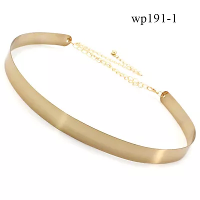 Womens Ladies Full Metal Waist Mirror Gold Silver Plate Waistband Chains Belt  ☆ • $8.44
