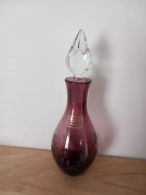 Laura Ashley Home Perfume Bottle Cut Glass & Etched & Clear Glass Stopper • £9.99