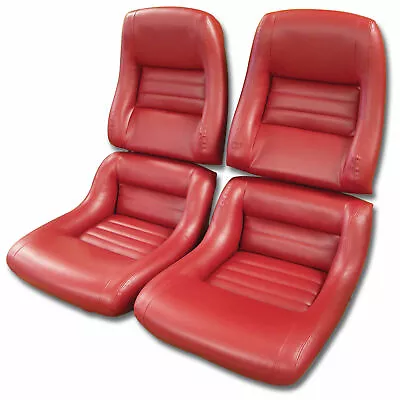 Corvette C3  Leather-Like  Vinyl Seat Covers Red 2  Bolster 1979-1981 • $413.99