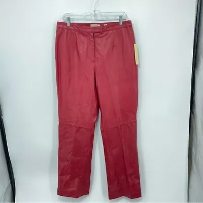 NWT Amanda Smith Vintage Red Leather Pants Sz 14 • $31.20