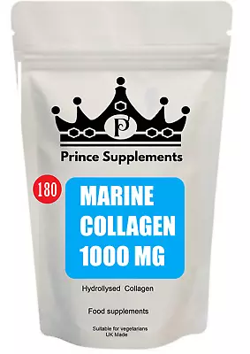 Marine  Collagen 180 Capsules 1000mg   Hyaluronic Anti Ageing-  Buy 2 Get 1 Free • £11.69