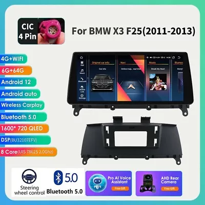 10.33  Android 12 Car GPS Radio Touch Screen CarPlay 6+64GDSP For BMW X3 F25 CIC • $247.50